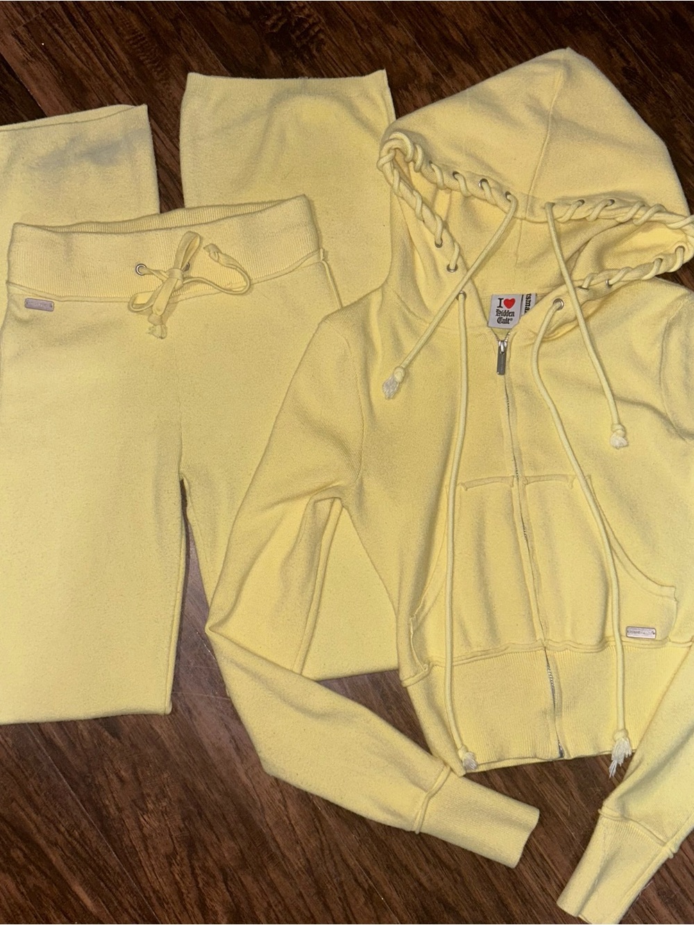 HIDDEN CULT Rare Lemon Drop Limited Edition Zip Hoodie & Joggers Track Suit Set